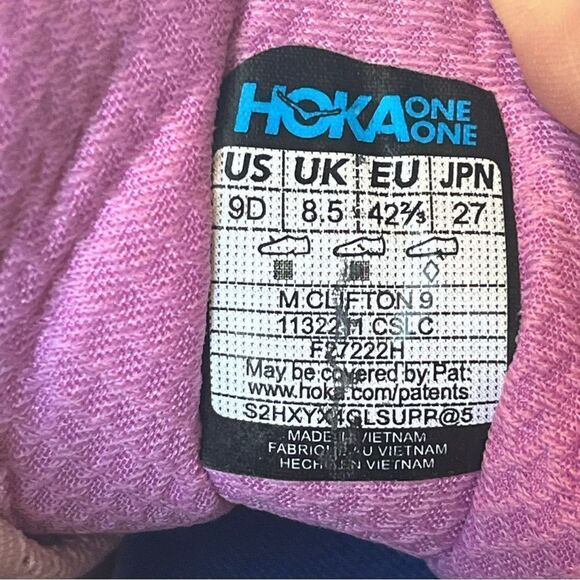 Hoka One Clifton 9 Men\'s Athletic Shoes Pink/Blue Multi Size 9D main image 9